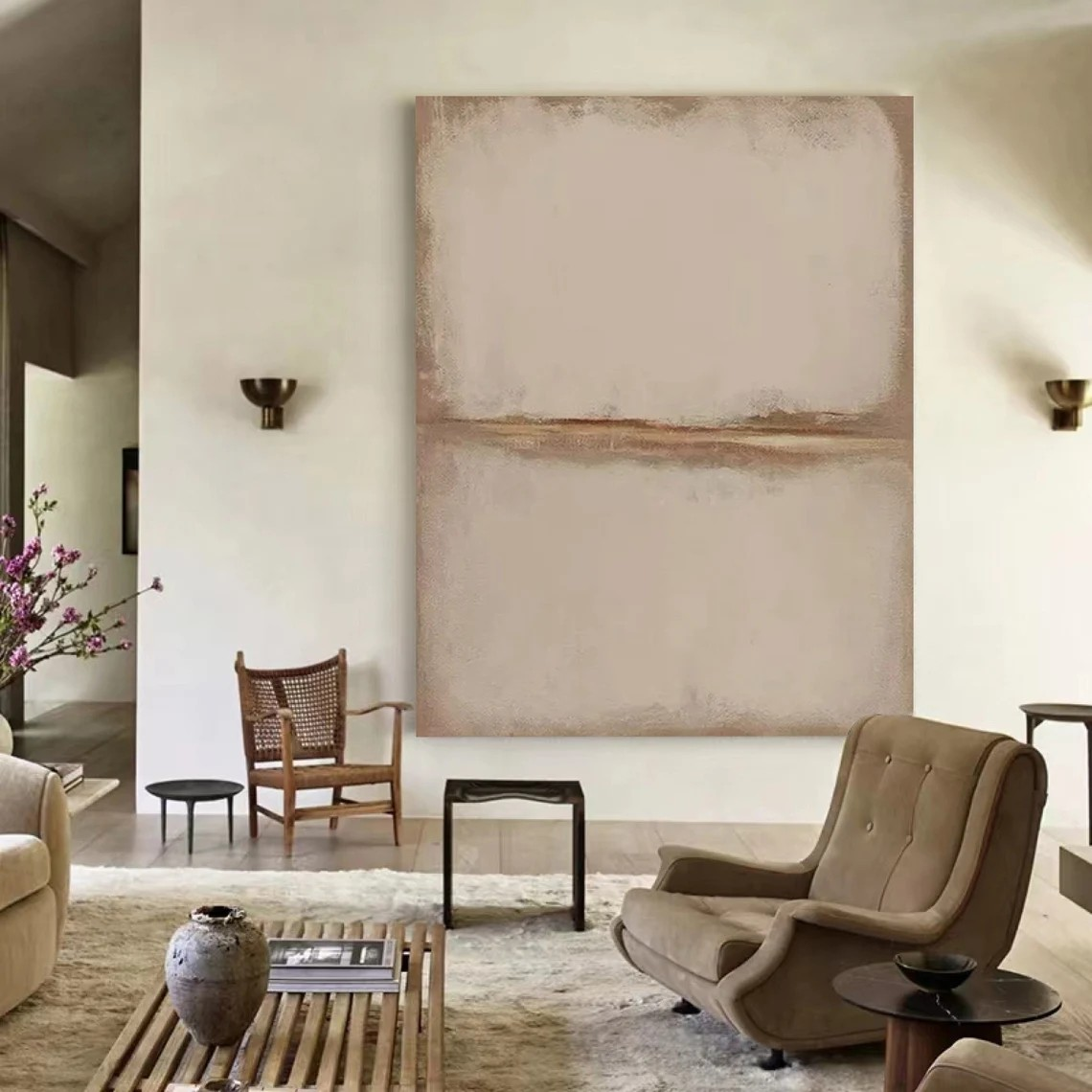 Minimalist Neutral Landscape Abstract, Serene Wall Art #BGA 084