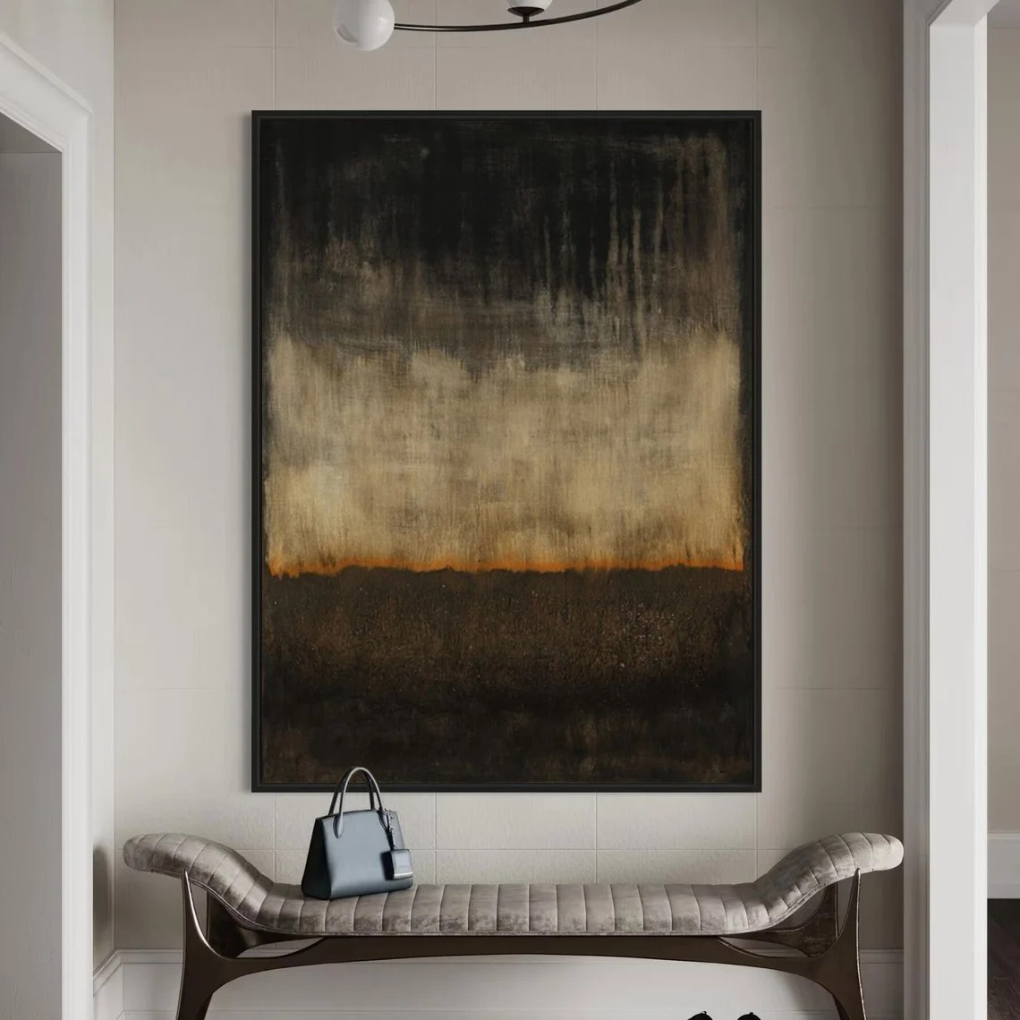Black and Beige Tonal Abstract, Modern Textured Art Piece #BGA 100