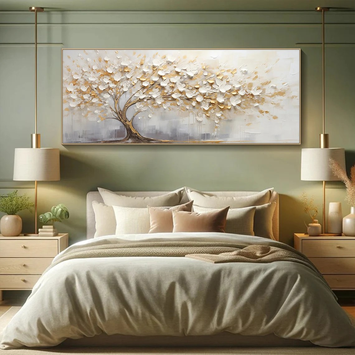 Tree of Life Wall Art with Gold and White Accents #BGA 014
