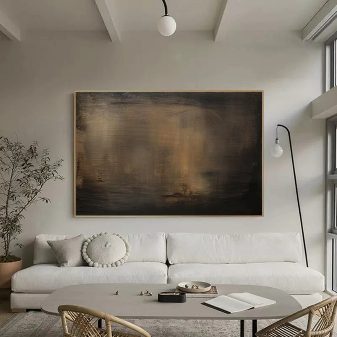 Brown Landscape Moody Canvas, Modern Wall Decor #BGA 077