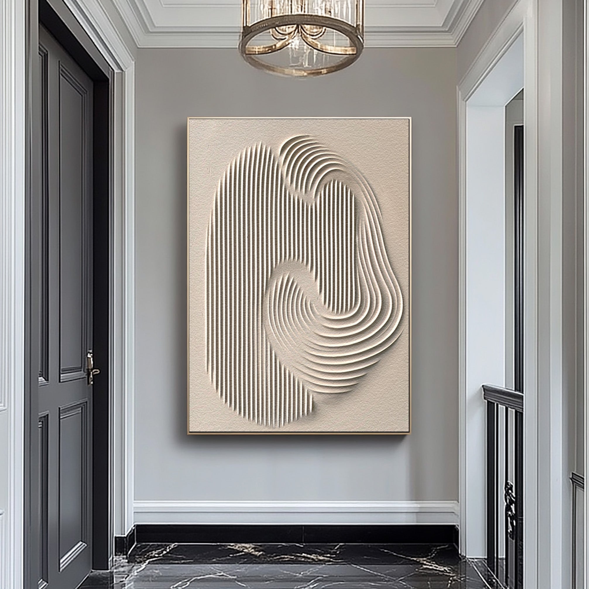 Contemporary Abstract Wall Art - Minimalist White Canvas for Home #OS 084