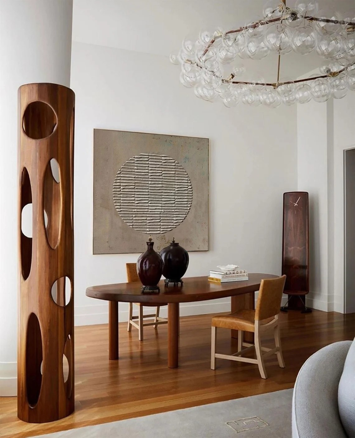 Soft Beige Wabi Sabi Wall Art With Circle #WSA 009