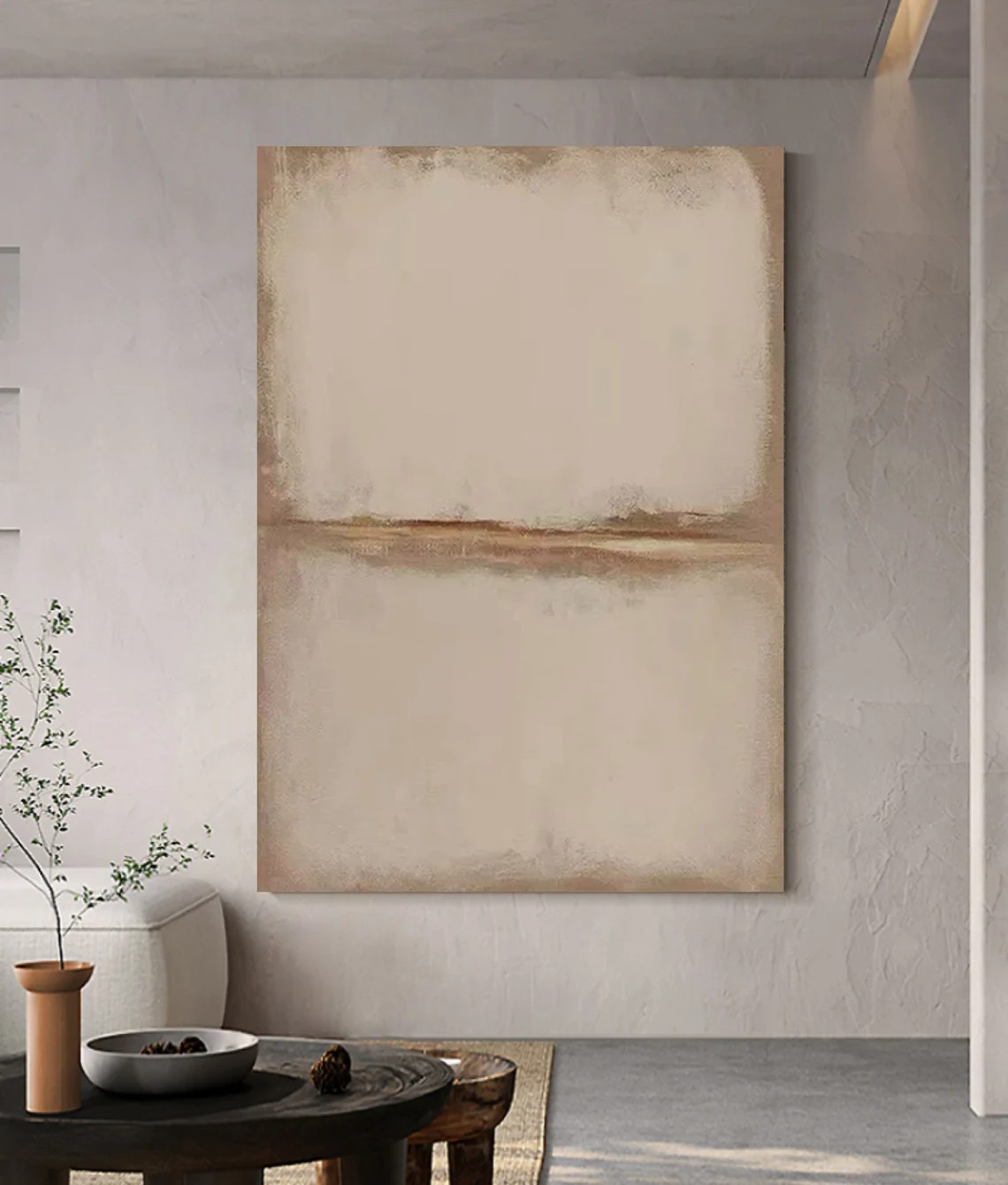 Minimalist Neutral Landscape Abstract, Serene Wall Art #BGA 084