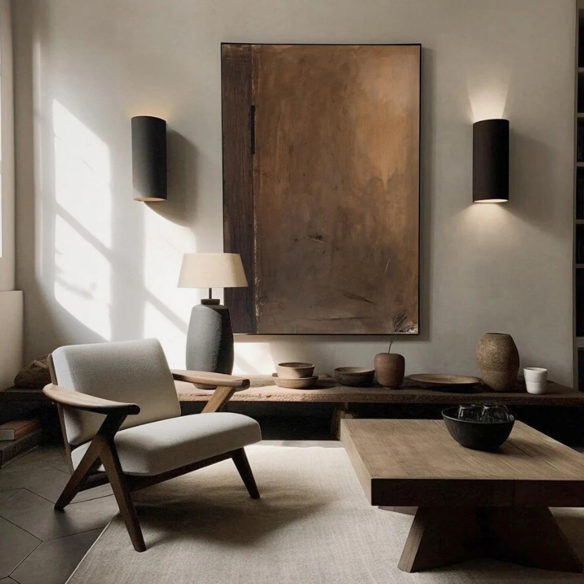 Whispers of Rust: Brown Minimalist Art, Organic Wabi-Sabi #BGA 103