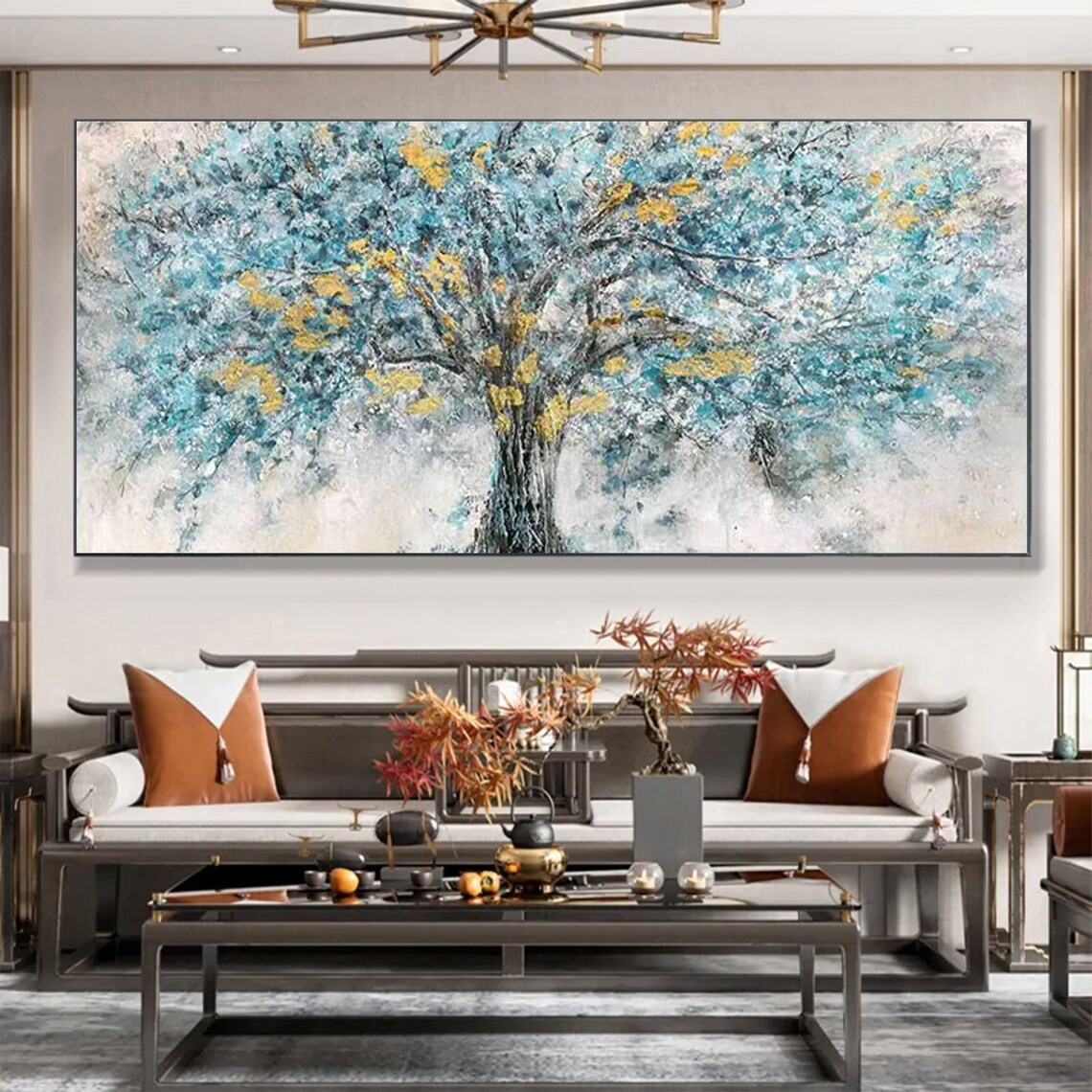 Tree of Life Wall Art in Blue and Yellow #BGA 029