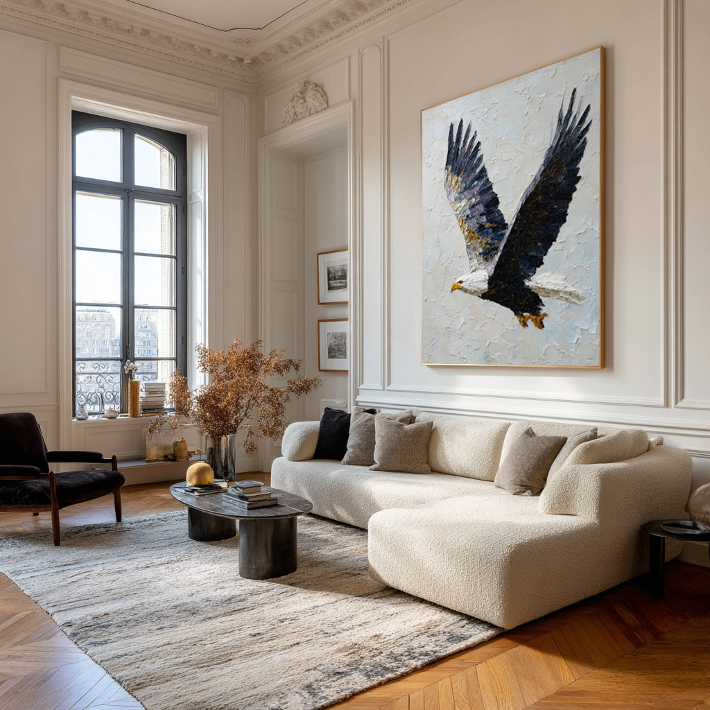 Abstract Wildlife Canvas Bold Eagle Textured Artwork #WG 050