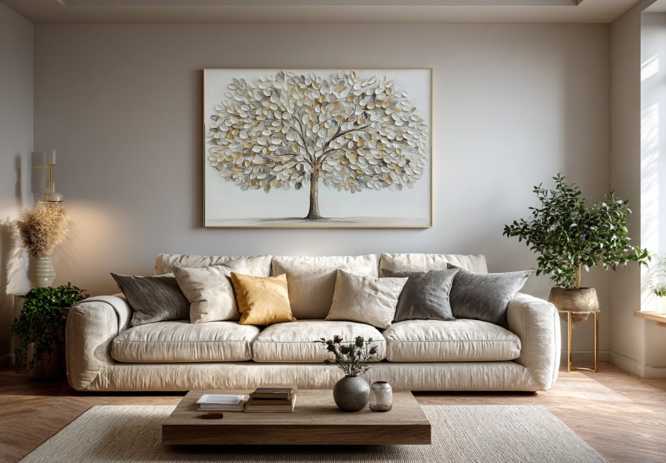 Modern Abstract Tree Painting for Minimalist Decor #WG 062