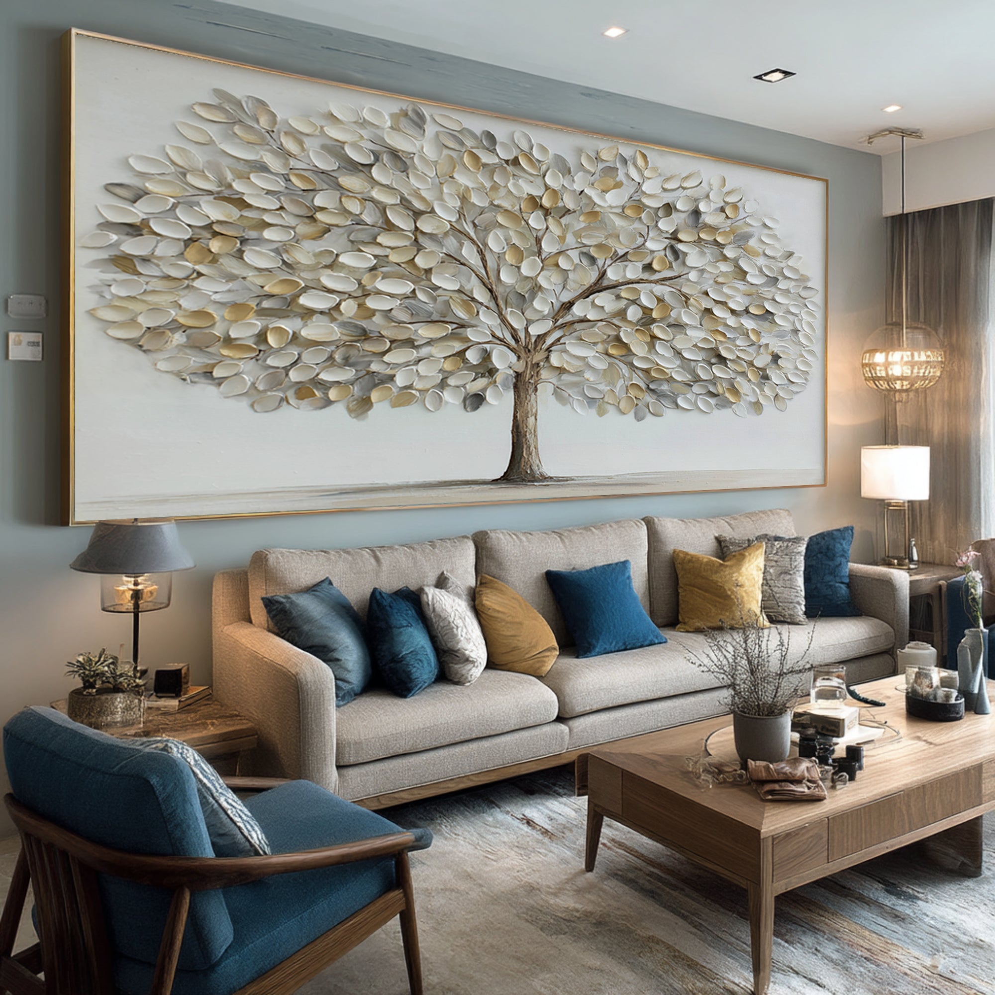 Modern Abstract Tree Painting for Minimalist Decor #WG 062