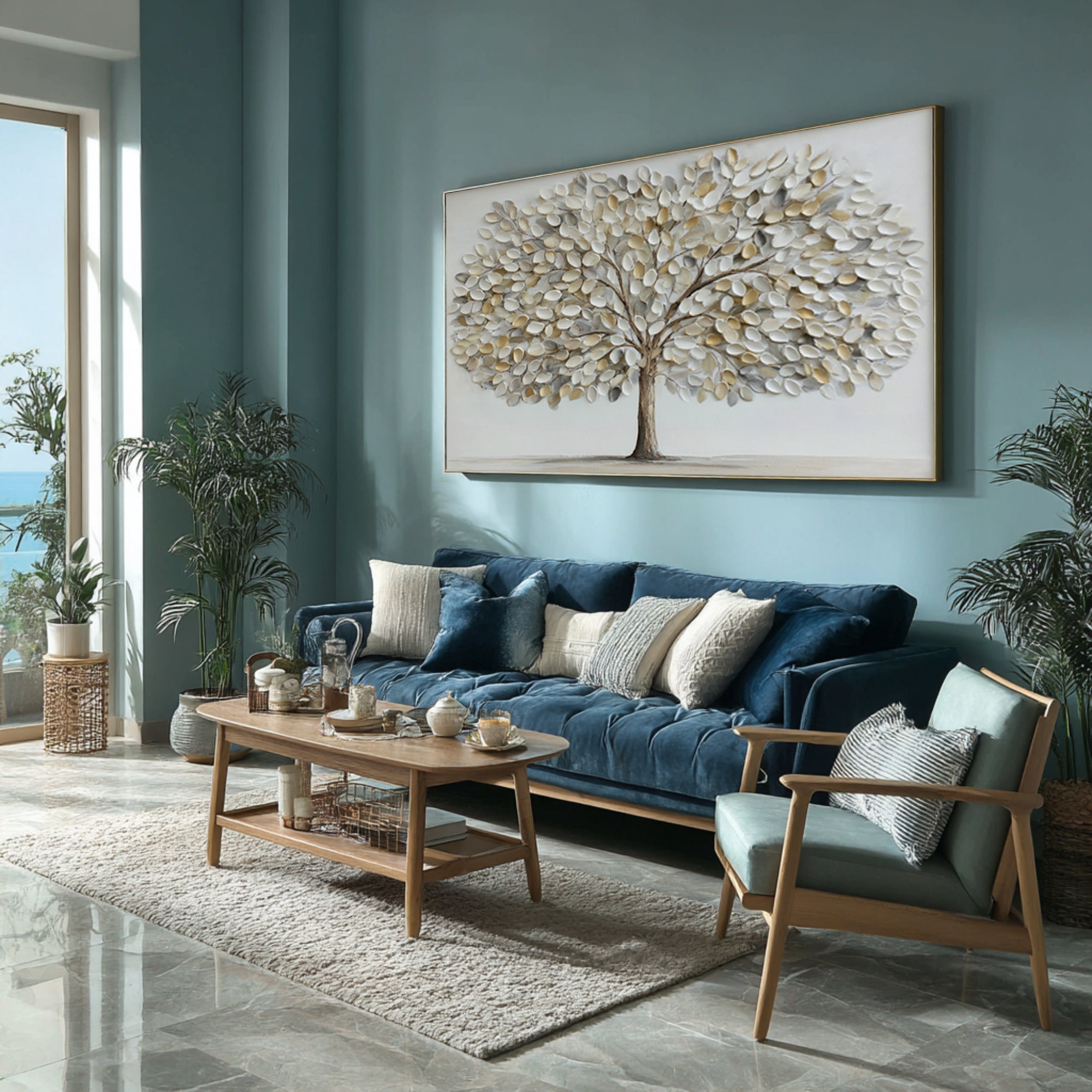 Modern Abstract Tree Painting for Minimalist Decor #WG 062