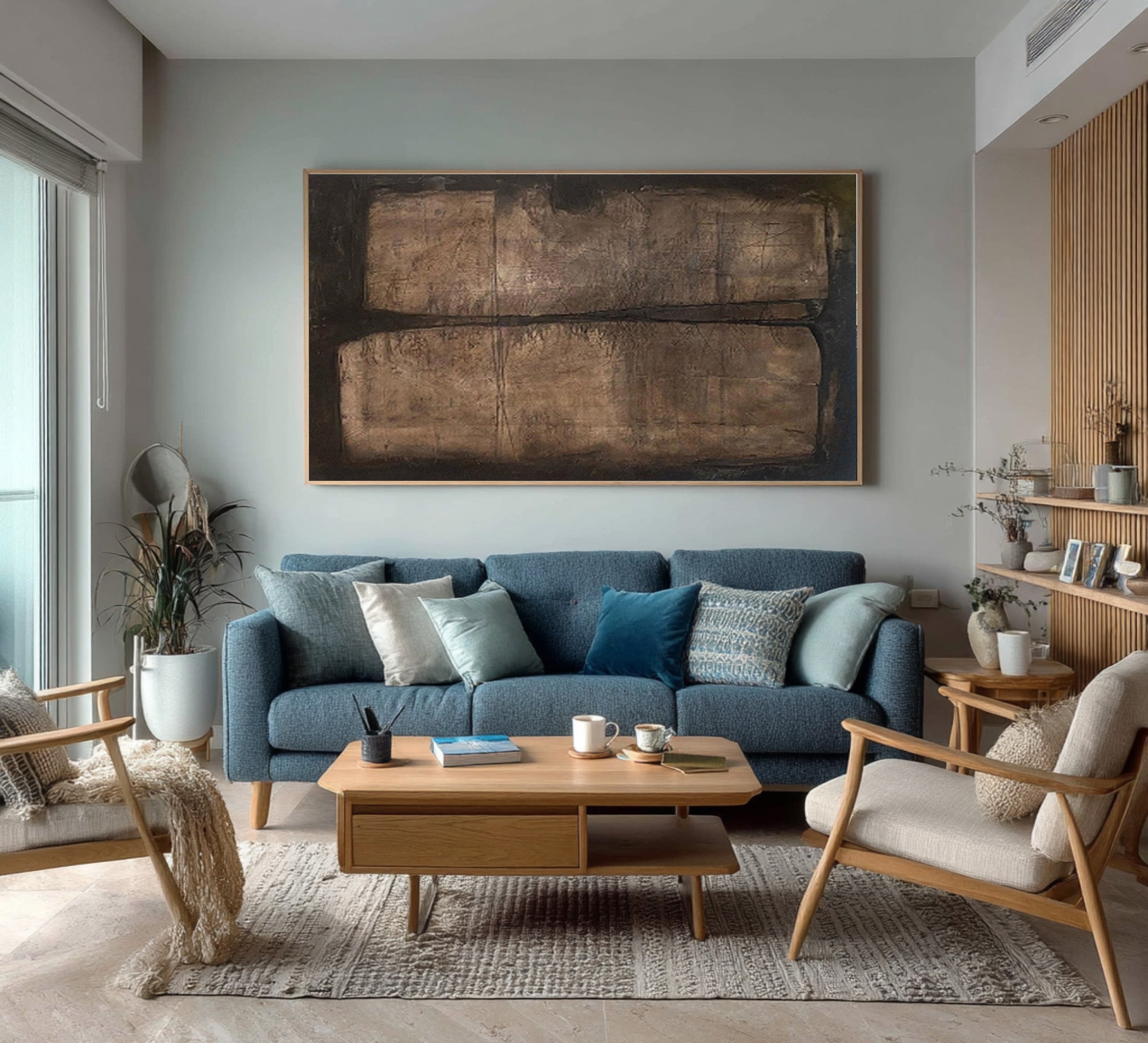 Abstract Earth Tones Canvas Art - Minimalist Wall Decor #WG 076