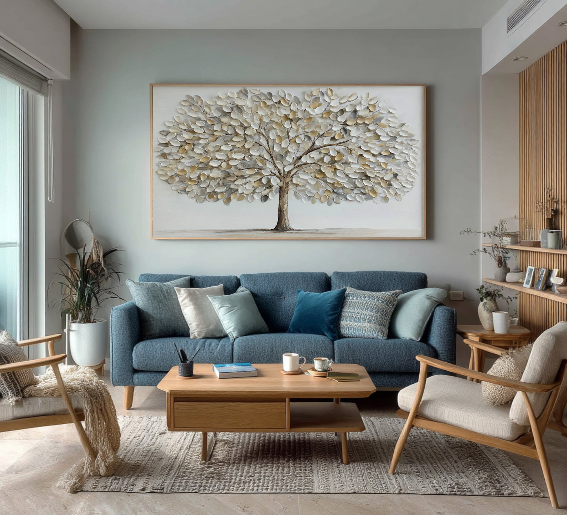Modern Abstract Tree Painting for Minimalist Decor #WG 062