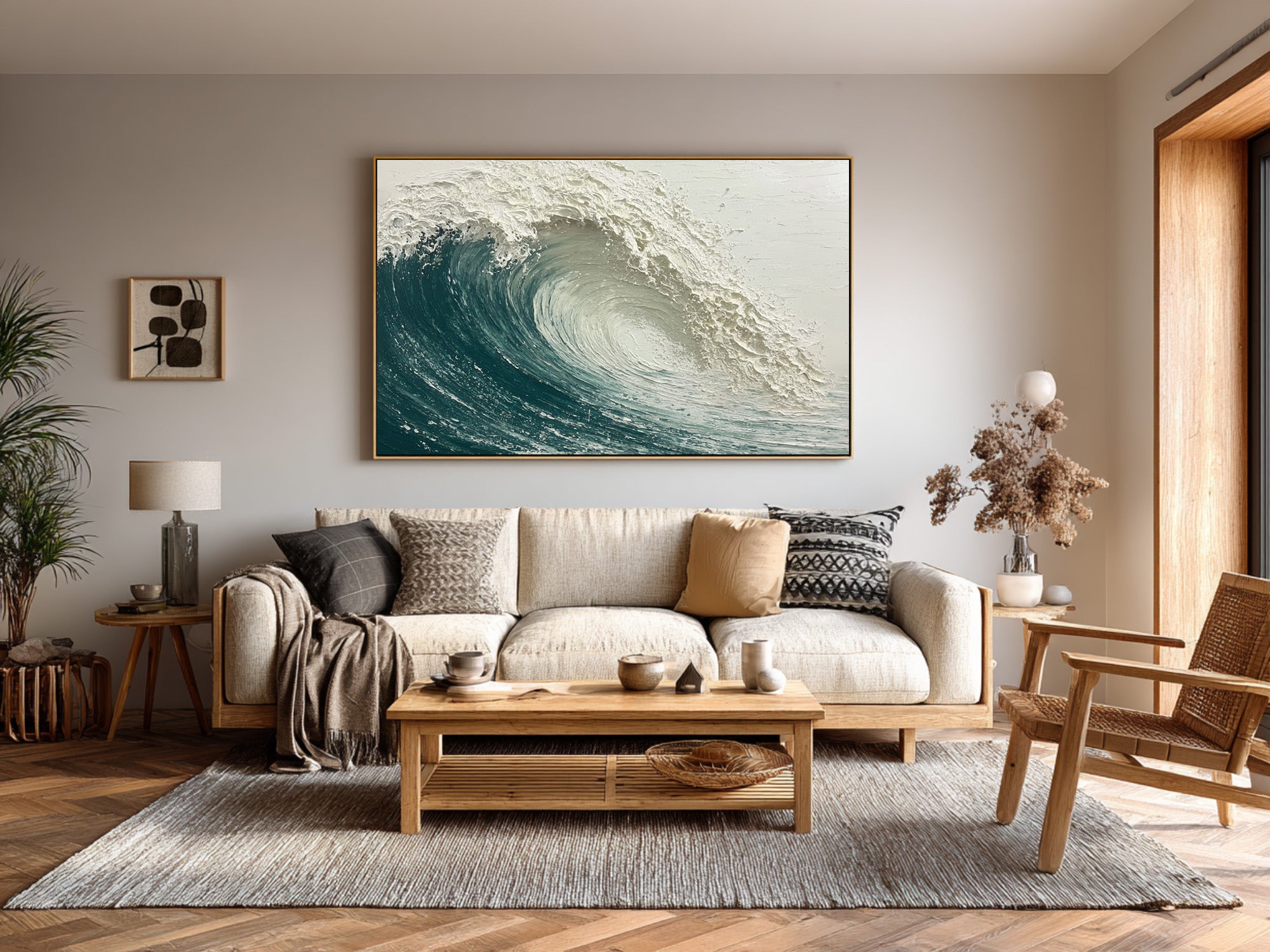 Relief Wave Painting Contemporary Coastal Home #WG 060