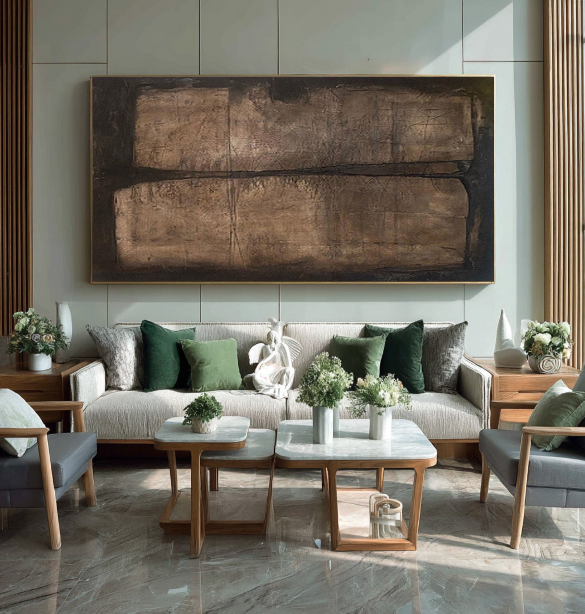 Abstract Earth Tones Canvas Art - Minimalist Wall Decor #WG 076