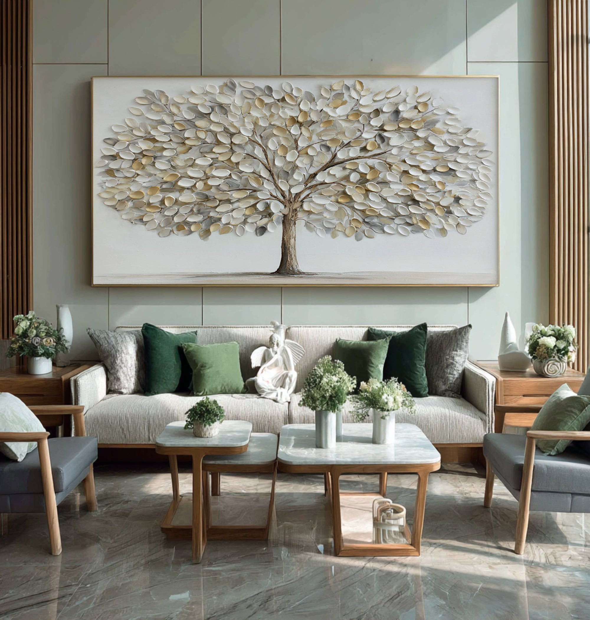 Modern Abstract Tree Painting for Minimalist Decor #WG 062