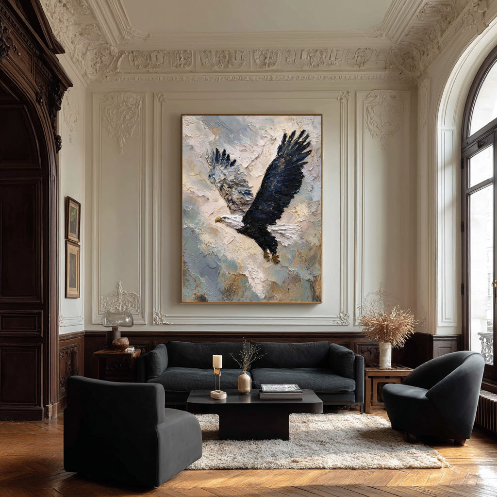 Abstract Wildlife Canvas Bold Eagle Textured Artwork #WG 049