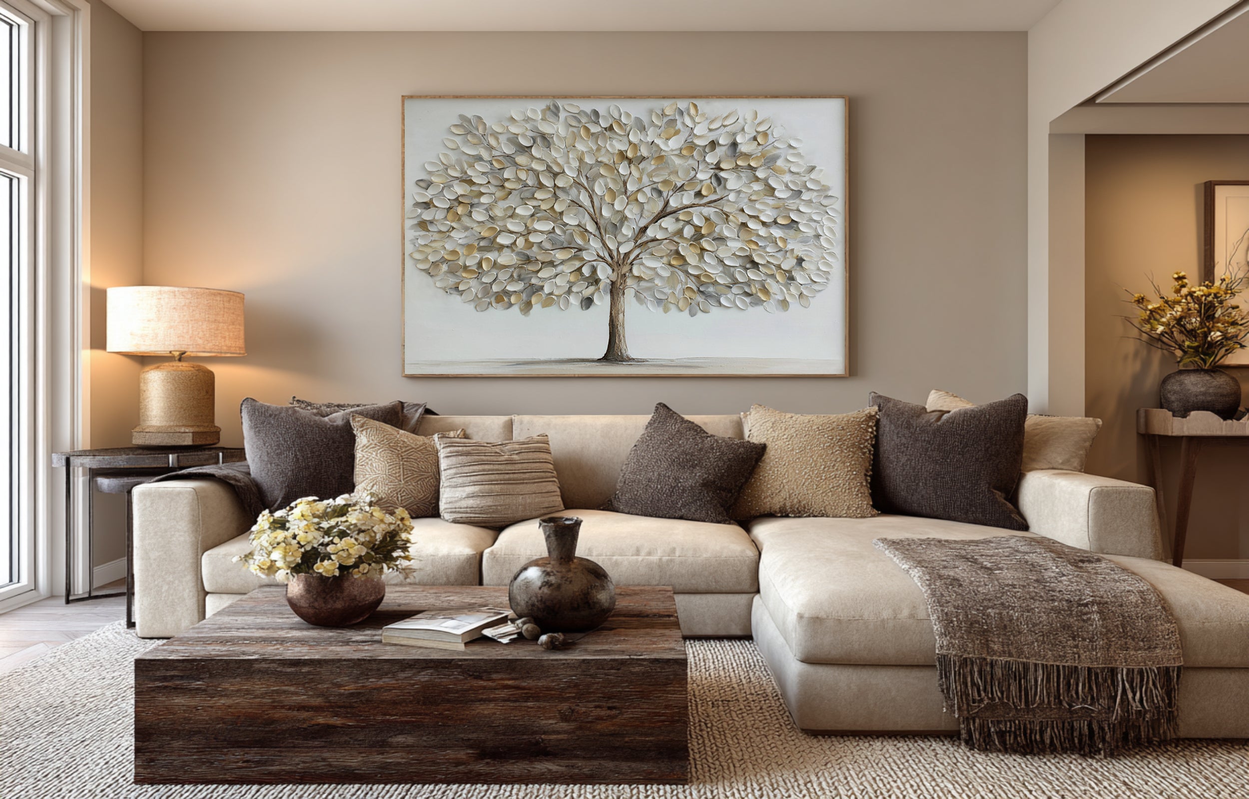 Modern Abstract Tree Painting for Minimalist Decor #WG 062