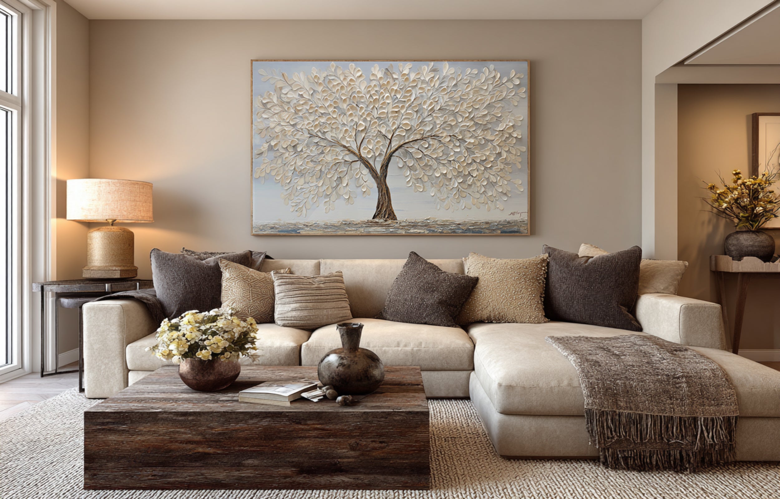 Hand-Painted 3D Tree Art | Luxury Home Decor #WG 065
