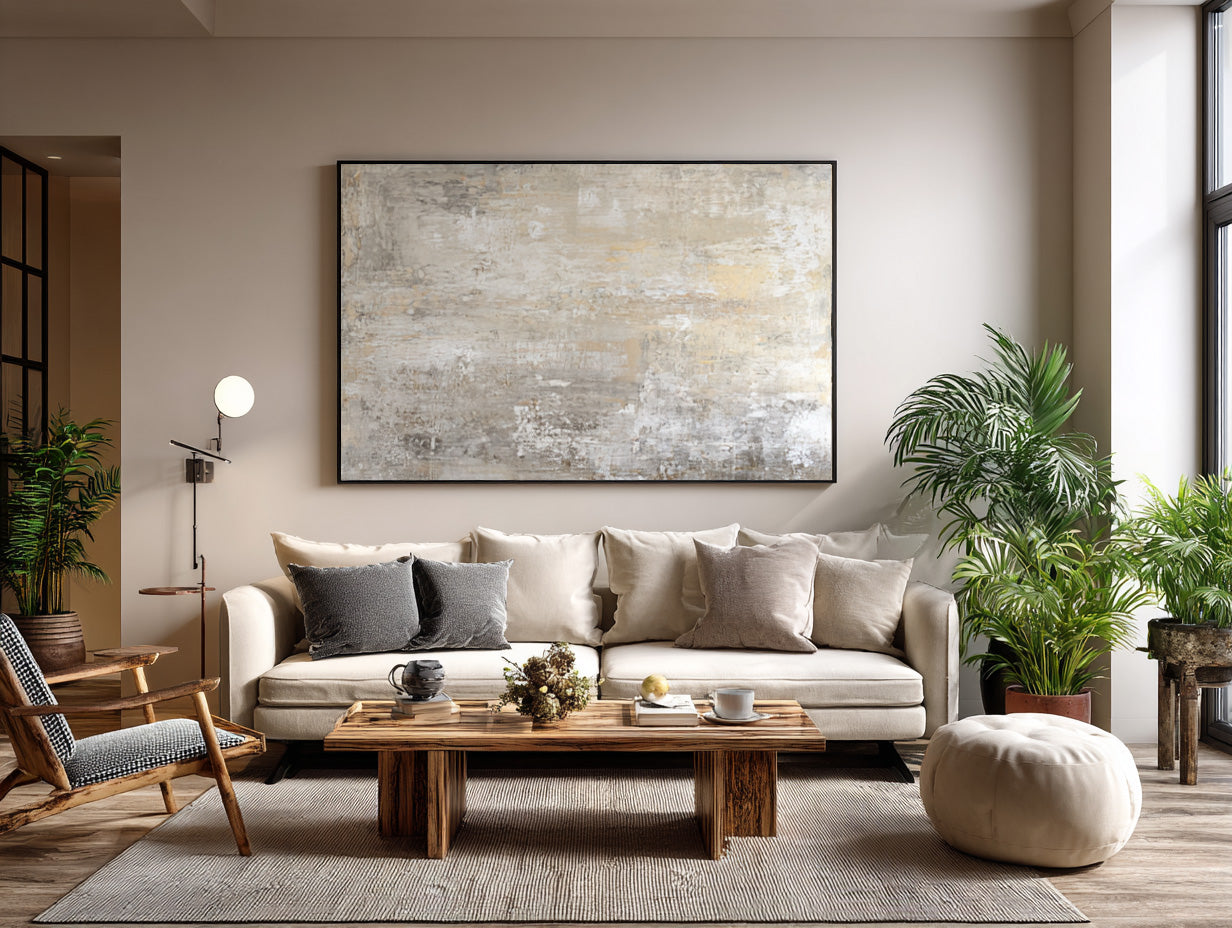 Modern Neutral Palette Wall Art for Sofa Decor #WG 002