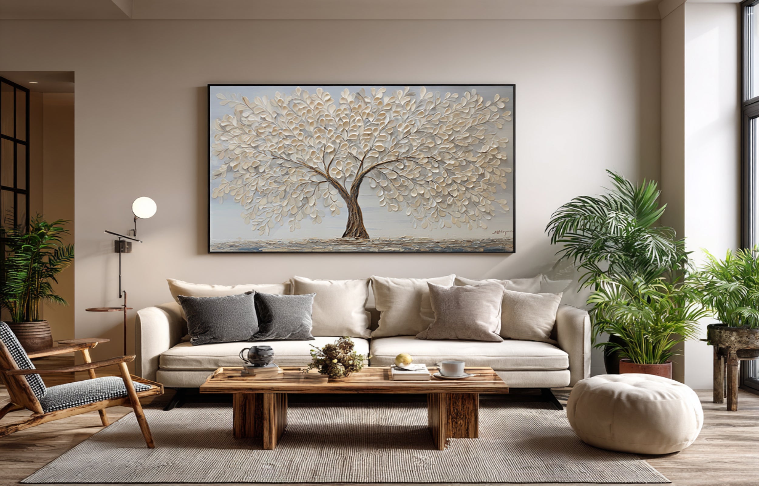 Hand-Painted 3D Tree Art | Luxury Home Decor #WG 065