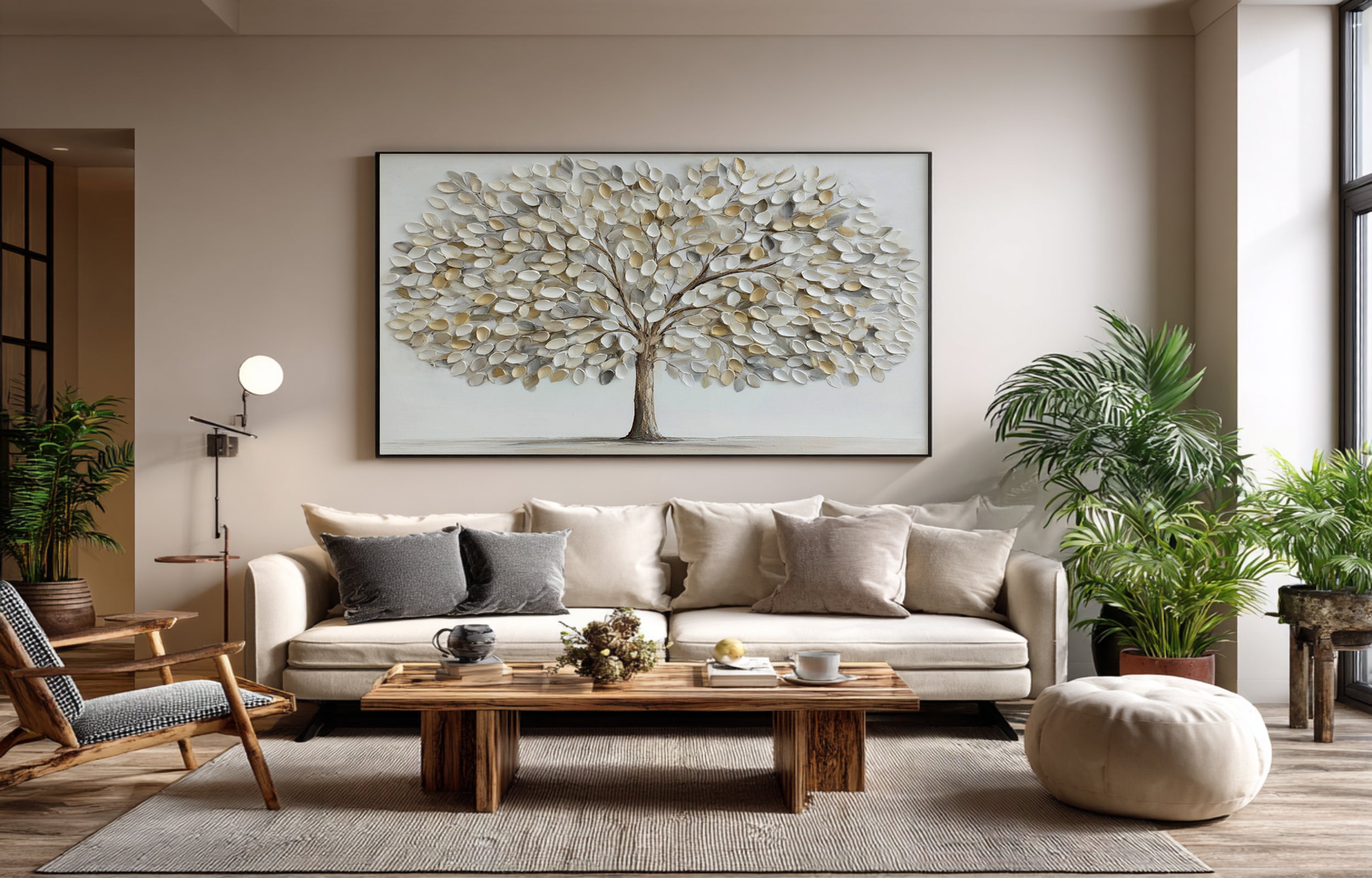 Modern Abstract Tree Painting for Minimalist Decor #WG 062