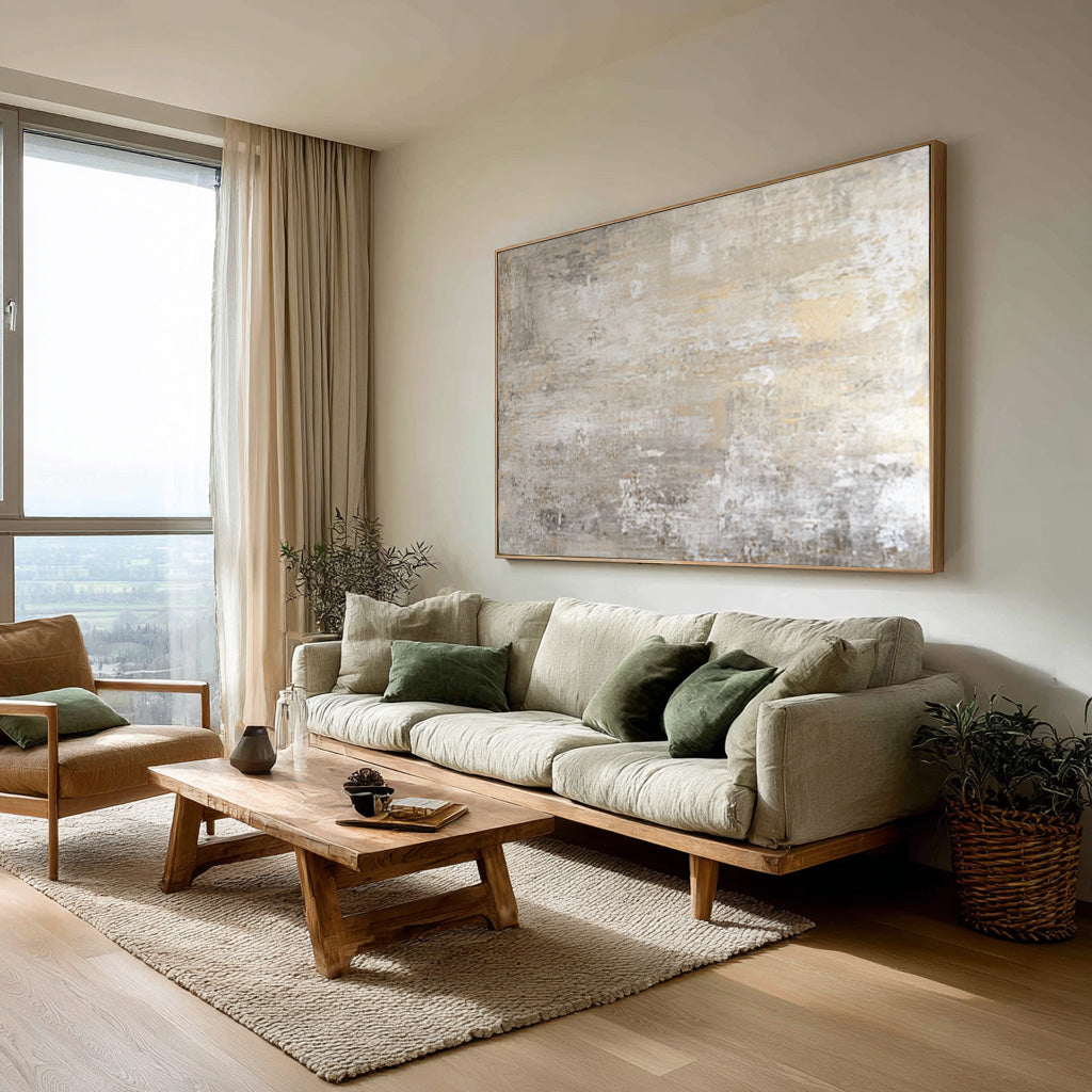 Modern Neutral Palette Wall Art for Sofa Decor #WG 002