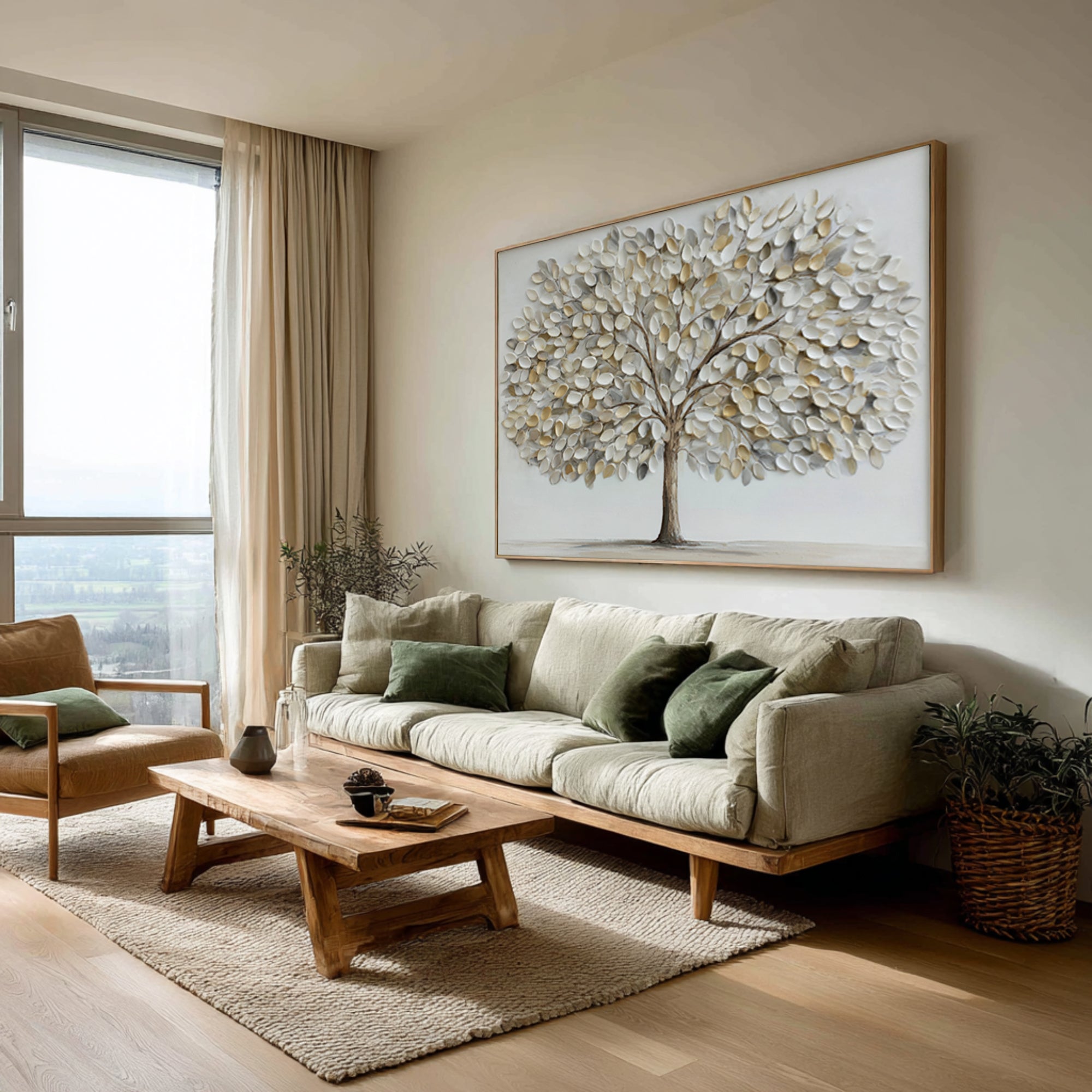 Modern Abstract Tree Painting for Minimalist Decor #WG 062