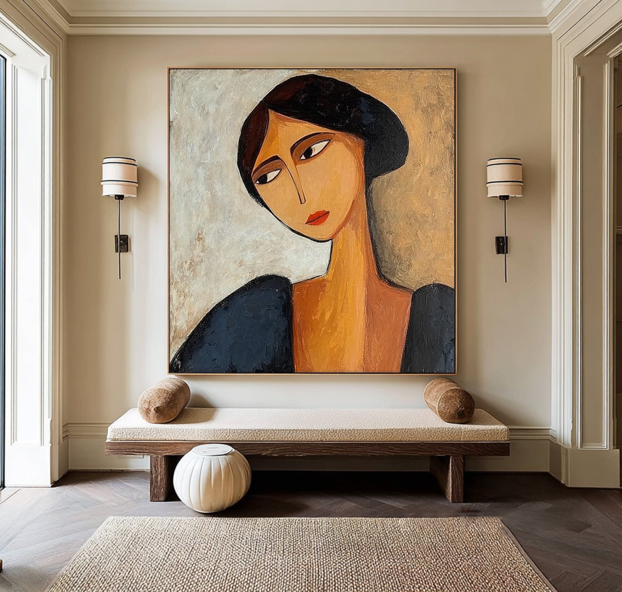 Contemporary Woman Portrait Original Oil Painting on Canvas #WG 087