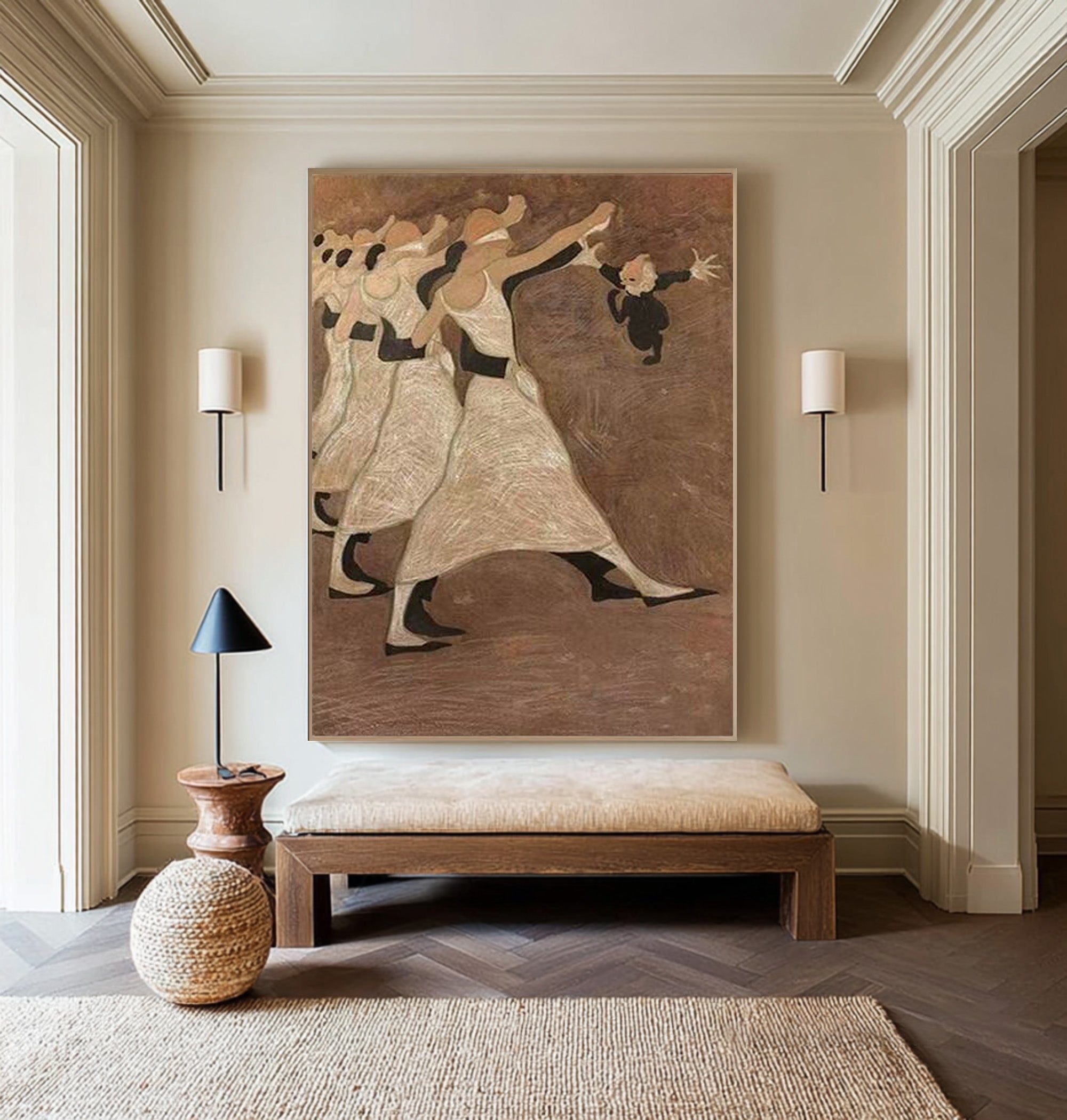 Dynamic Dancing Figures Modern Figurative Art Painting #WG 089