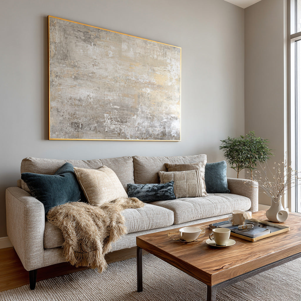 Modern Neutral Palette Wall Art for Sofa Decor #WG 002