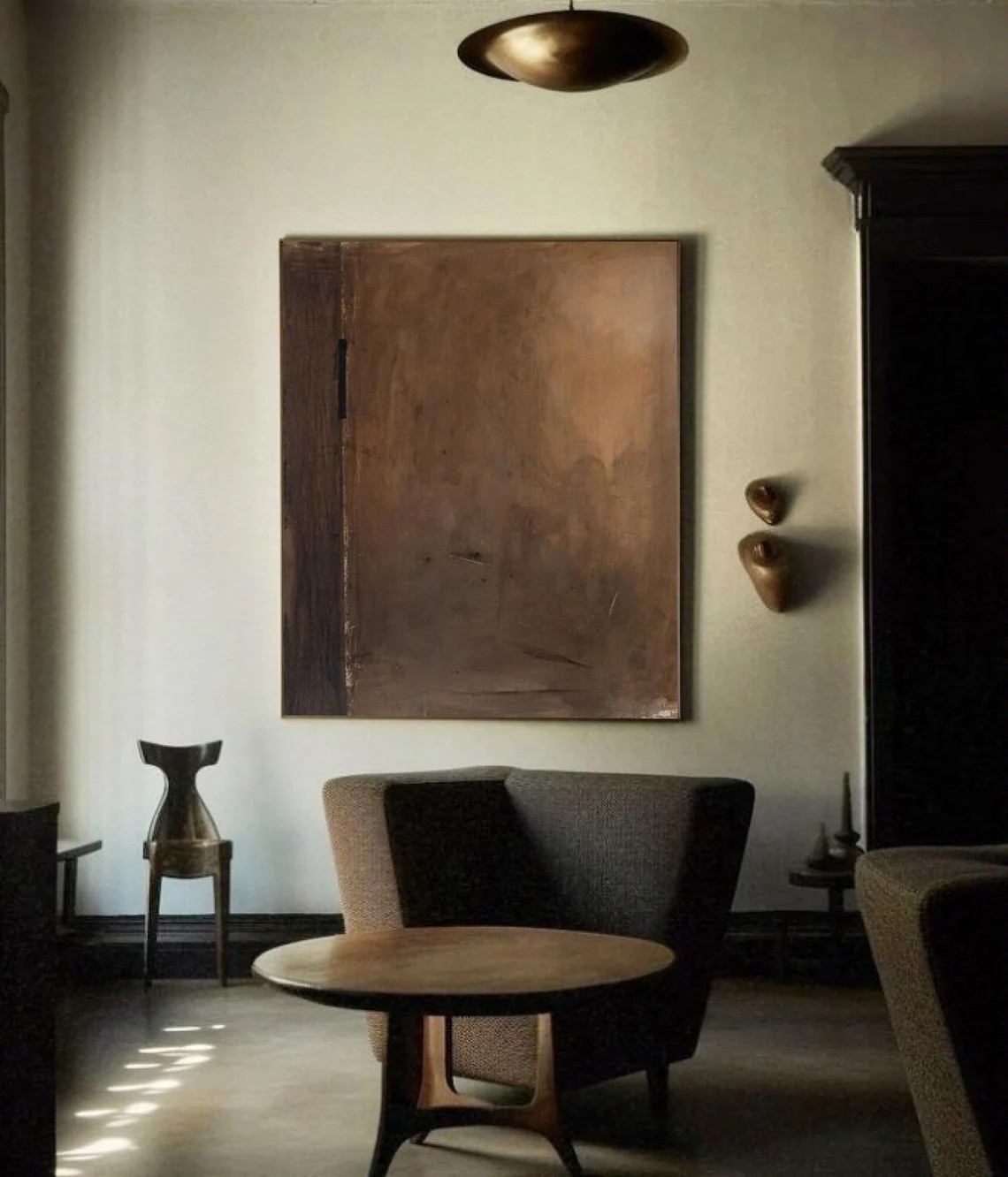 Whispers of Rust: Brown Minimalist Art, Organic Wabi-Sabi #BGA 103