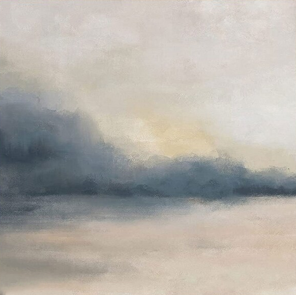 Muted Horizon: Large Soft Color Abstract Landscape Art #BGA 137