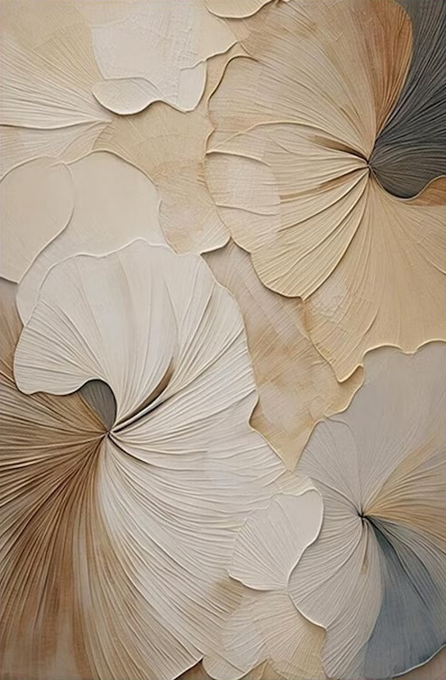 Ethereal Petals: Beige Floral Art, Elegant Framed Art #BGA 124