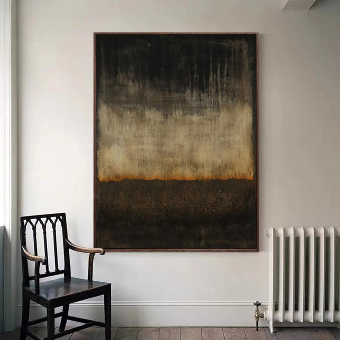 Black and Beige Tonal Abstract, Modern Textured Art Piece #BGA 100