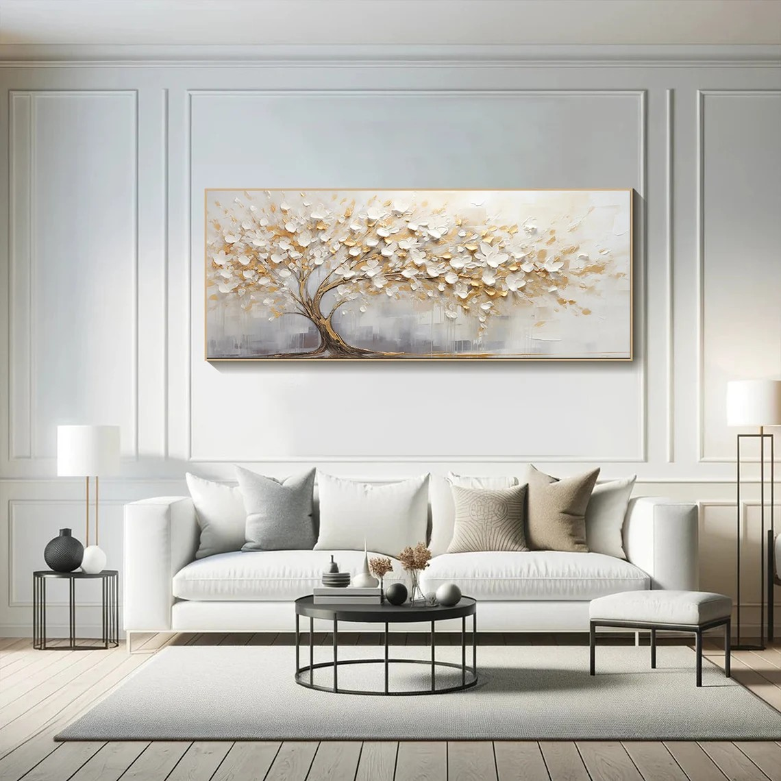 Tree of Life Wall Art with Gold and White Accents #BGA 014
