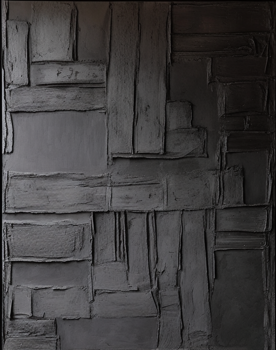 Contemporary Black Wall Art, Layered Geometric Design #BGA 147