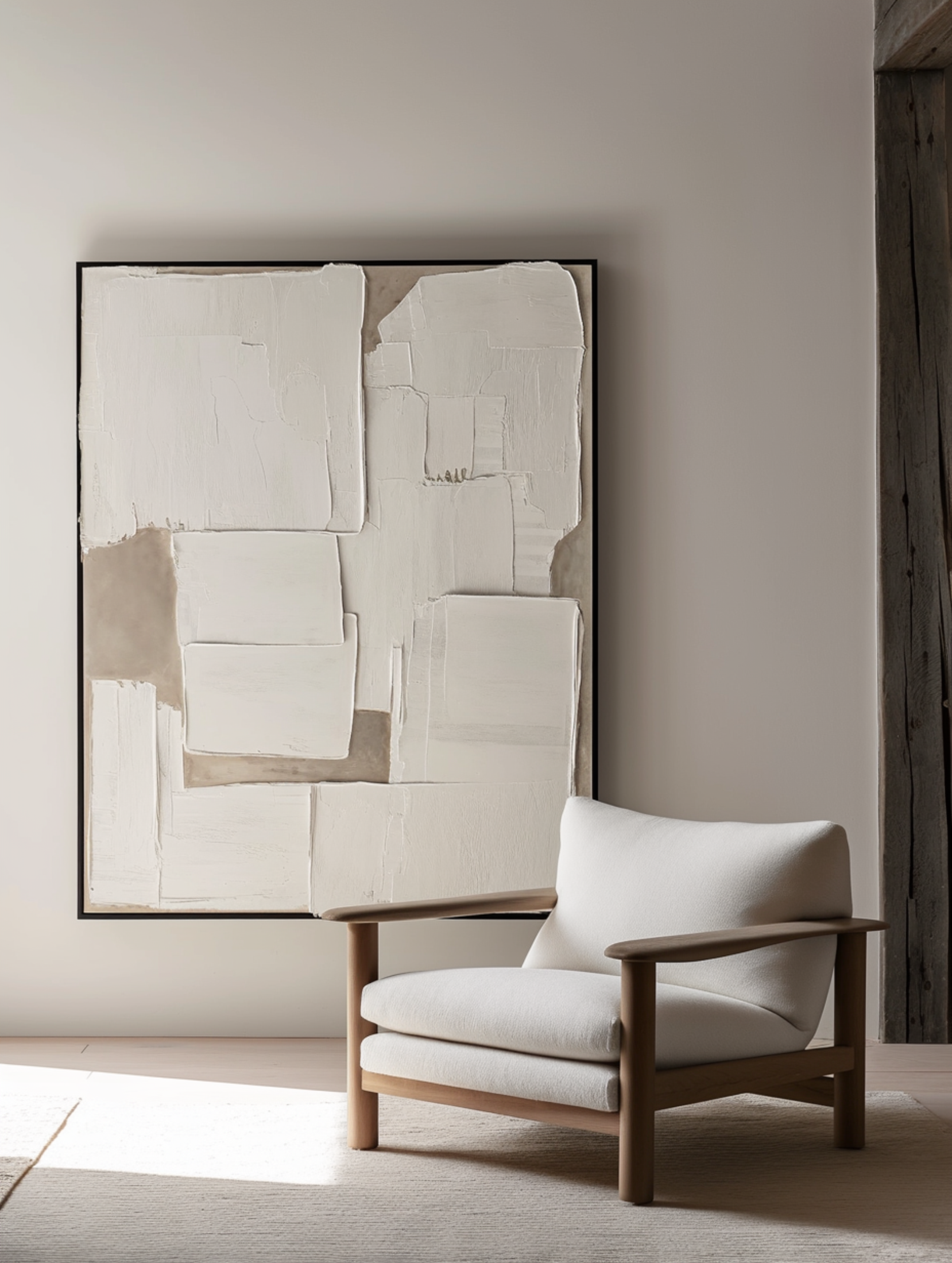 Modern Abstract Painting, 3D Neutral Beige Palette #BGA 143