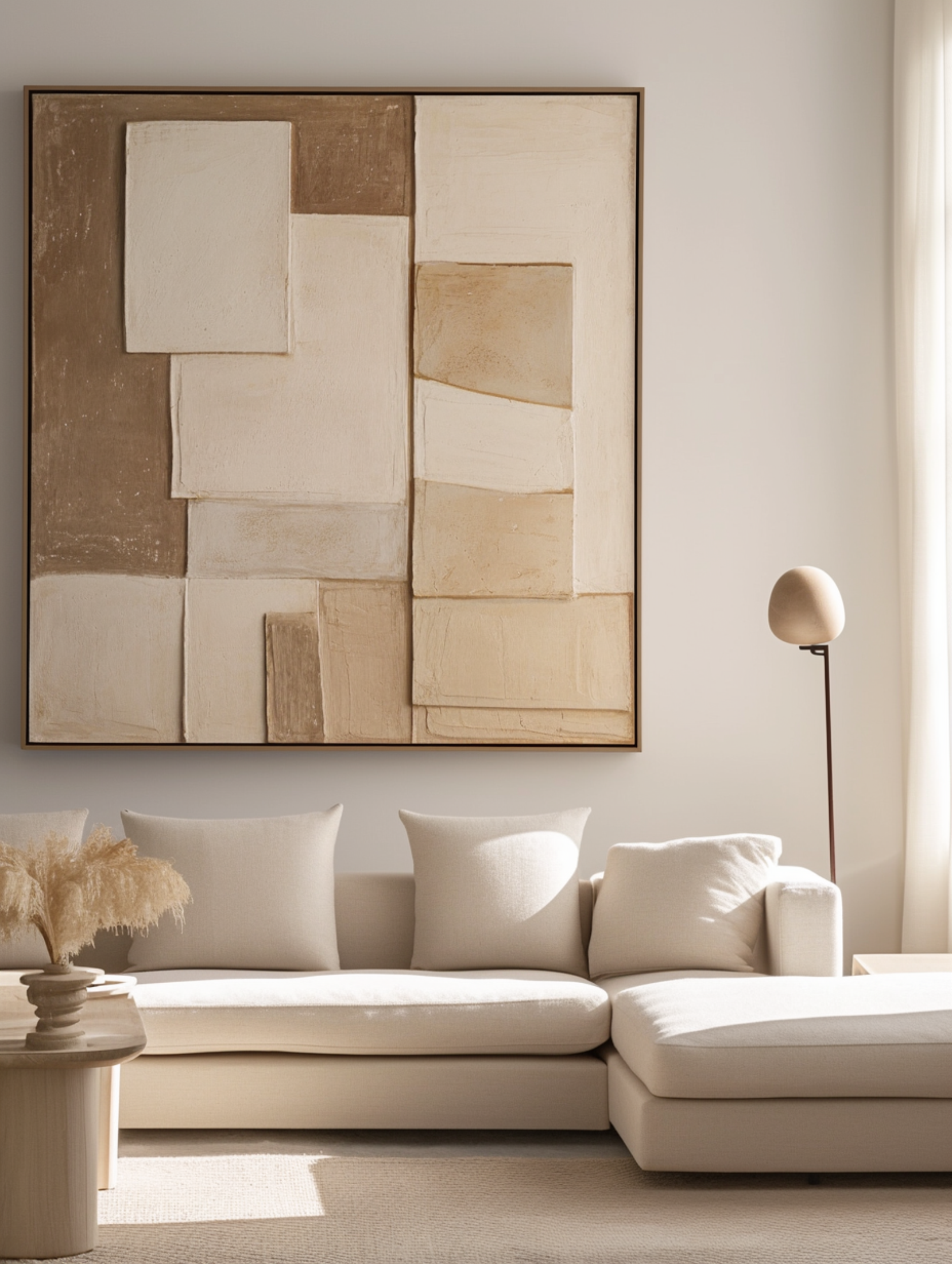 Wabi Sabi Neutral Canvas with Subtle Overlap for Modern Home #BGA 205