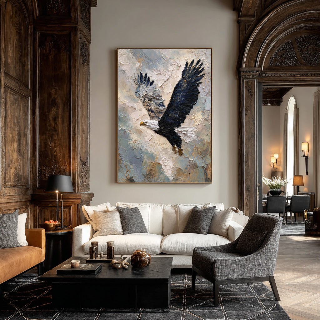 Abstract Wildlife Canvas Bold Eagle Textured Artwork #WG 049