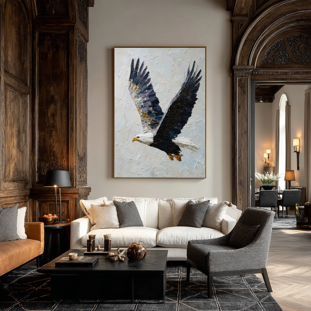 Abstract Wildlife Canvas Bold Eagle Textured Artwork #WG 050