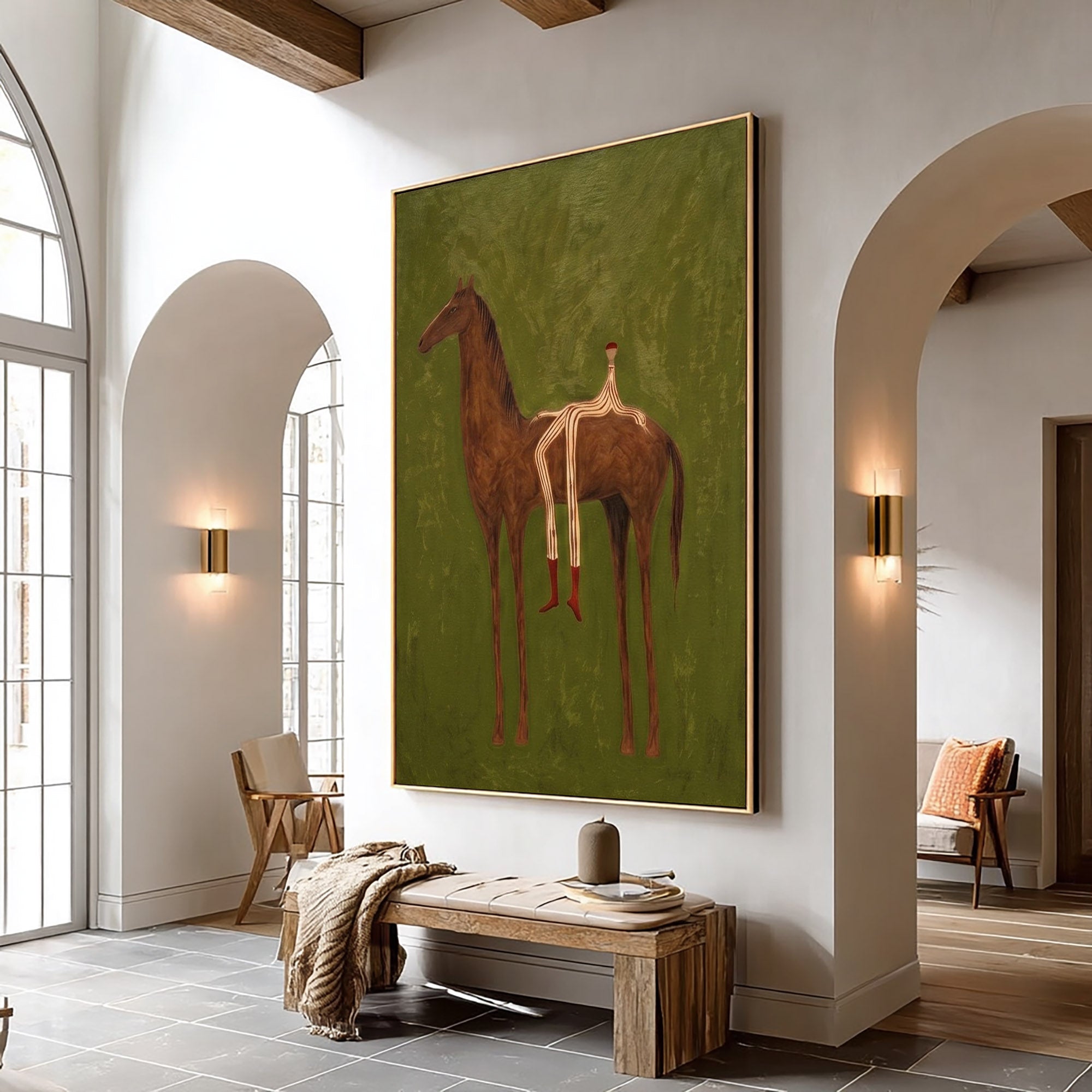 Large Cowboy Horse Wall Art Contemporary Western Figurative Painting