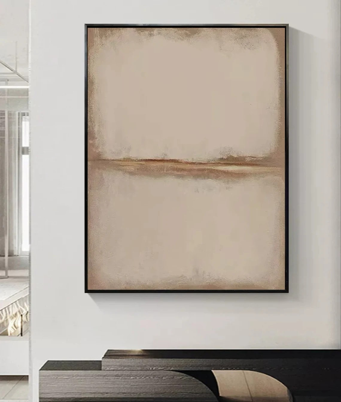 Minimalist Neutral Landscape Abstract, Serene Wall Art #BGA 084