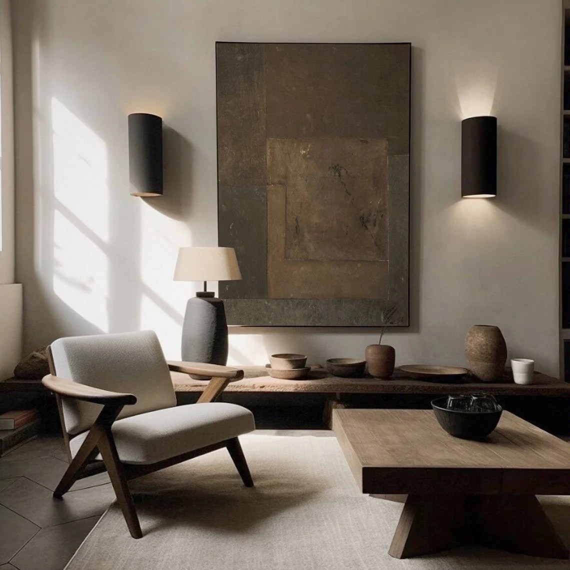 Large Contemporary Brown Abstract, Tactile Depth Wall Art #BGA 104