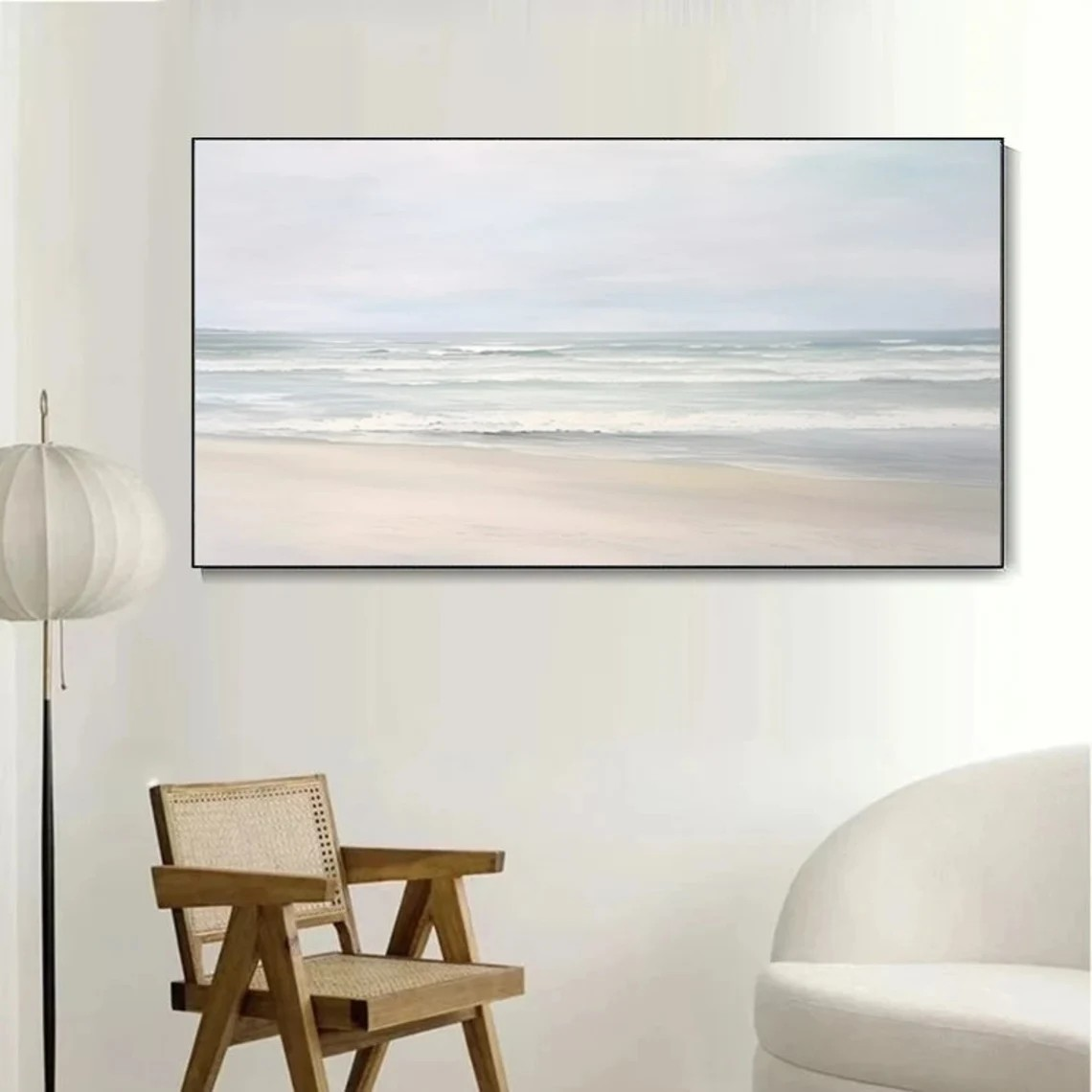 Minimalist Coastal Landscape Canvas Art #BGA 034