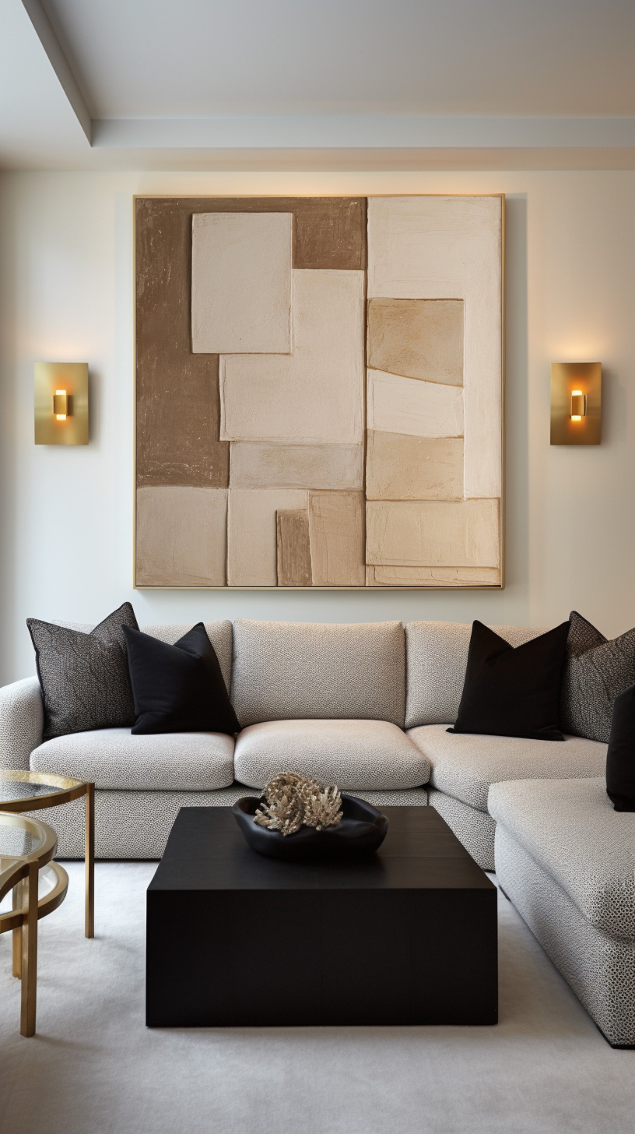 Wabi Sabi Neutral Canvas with Subtle Overlap for Modern Home #BGA 205