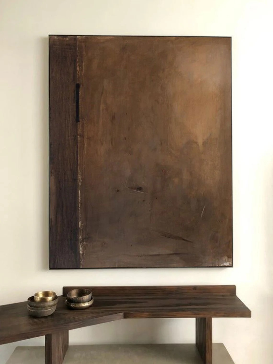 Whispers of Rust: Brown Minimalist Art, Organic Wabi-Sabi #BGA 103