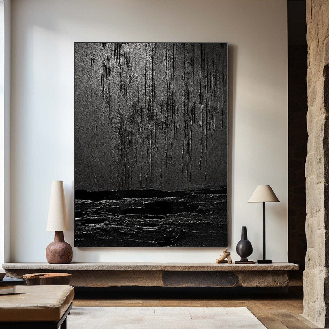 Black & White Abstract Painting #CXA 001