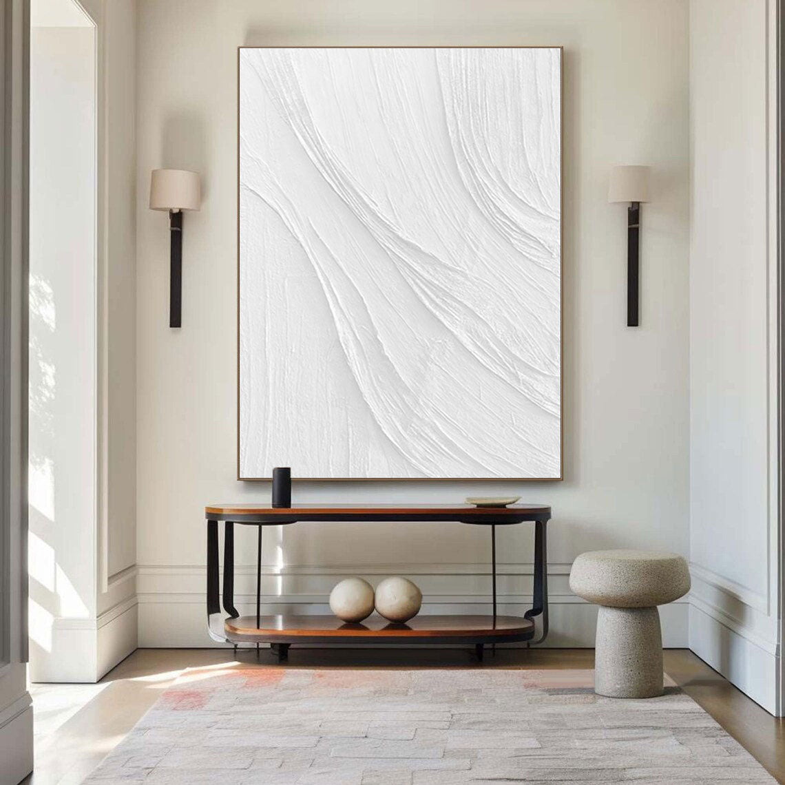 White Minimalist Abstract Painting #CXA 036