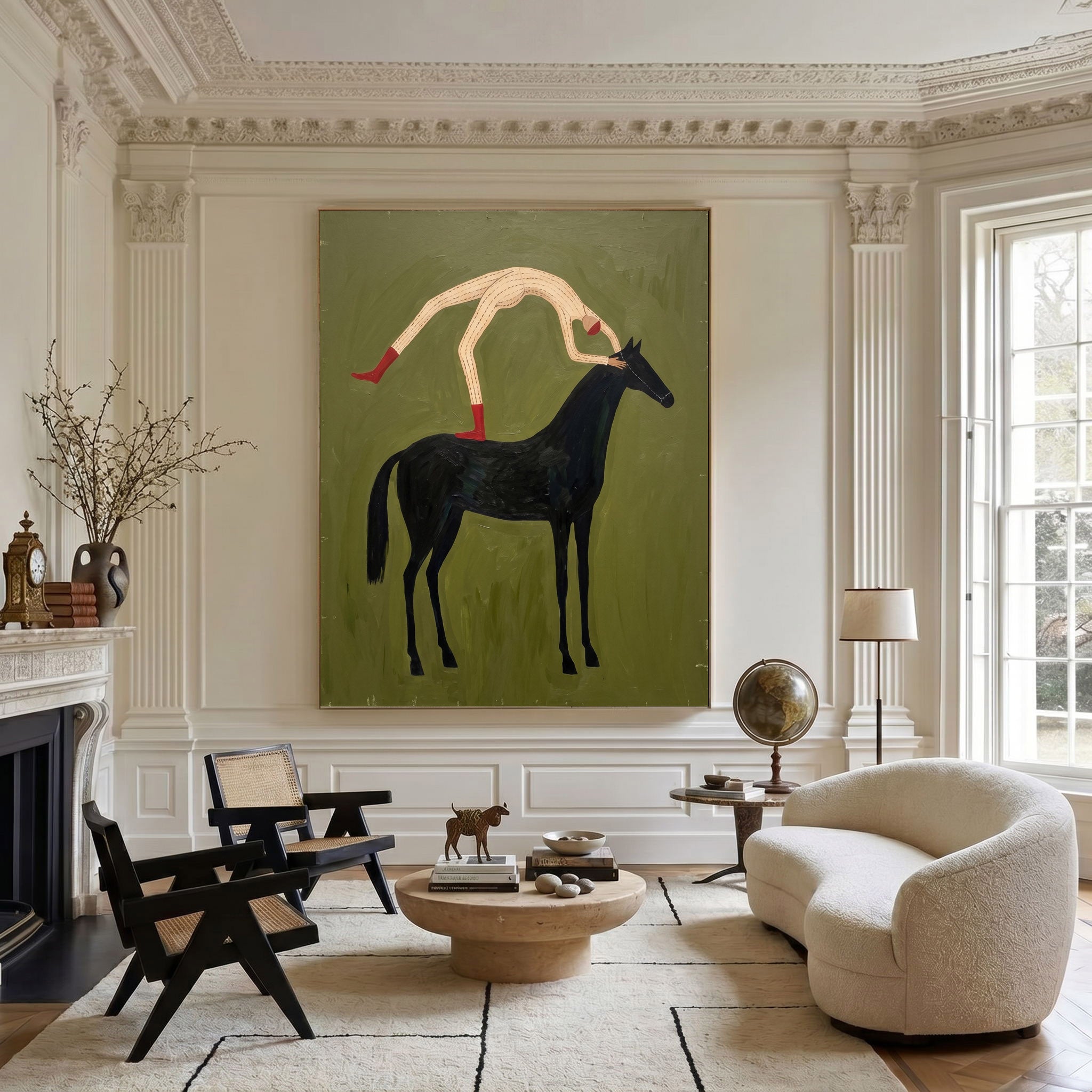 Large Cowboy Horse Wall Art Contemporary Western Figurative Painting