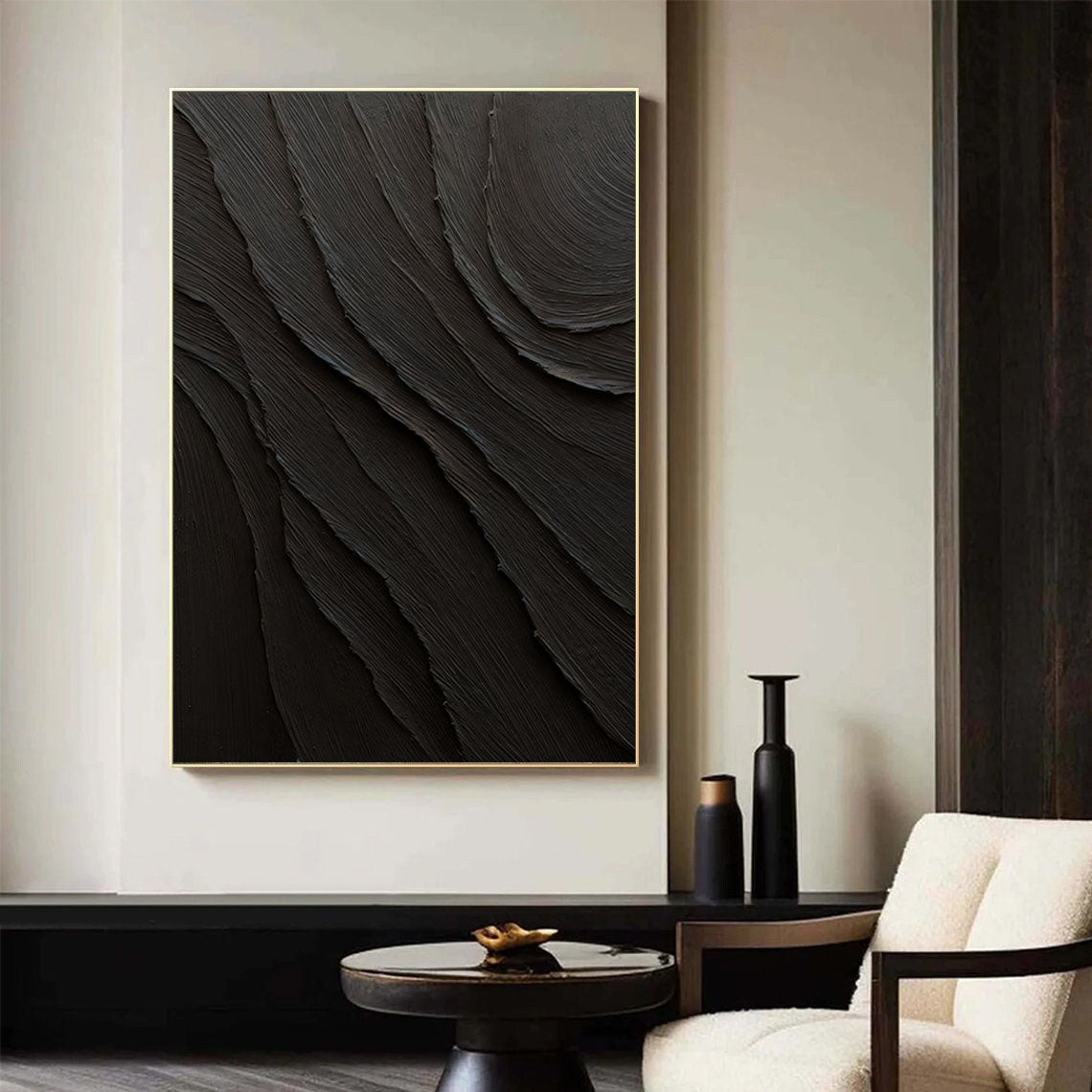 Black Abstract Painting #LL 004