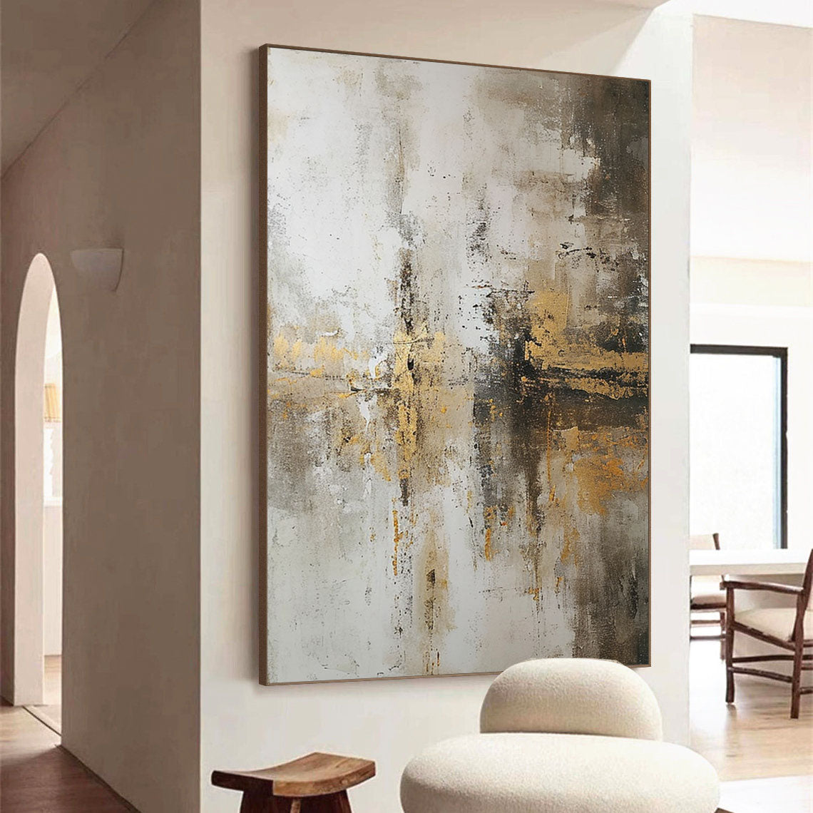 Grey And Beige Abstract Painting #AVG 001